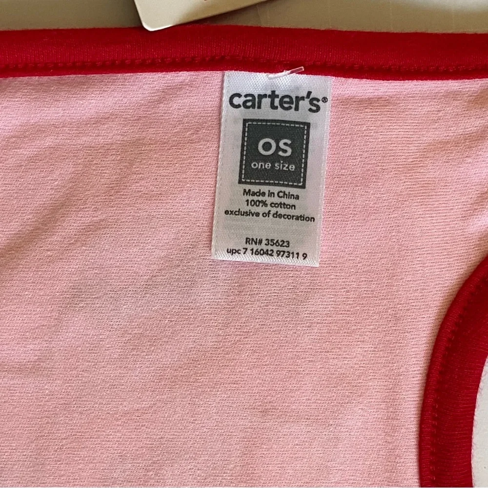 Christmas Bib NWT I Love Santa Holiday Infant NEW Carter’s Baby Girls Boys Red